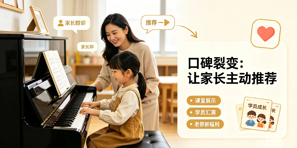 儿童钢琴培训零成本招生攻略：口碑裂变：让家长主动推荐-企叮咚科技平台.jpg