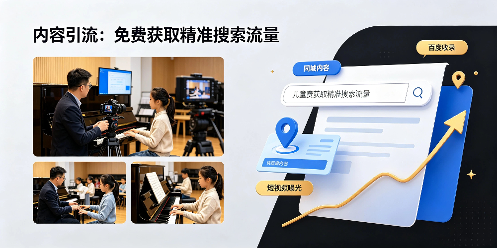 儿童钢琴培训零成本招生攻略：内容引流：免费获取精准搜索流量-企叮咚科技平台.jpg
