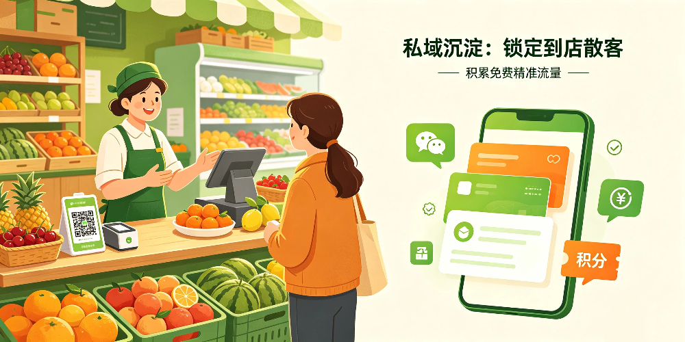 水果店零成本营销：私域沉淀：锁定到店散客-企叮咚科技平台.jpg