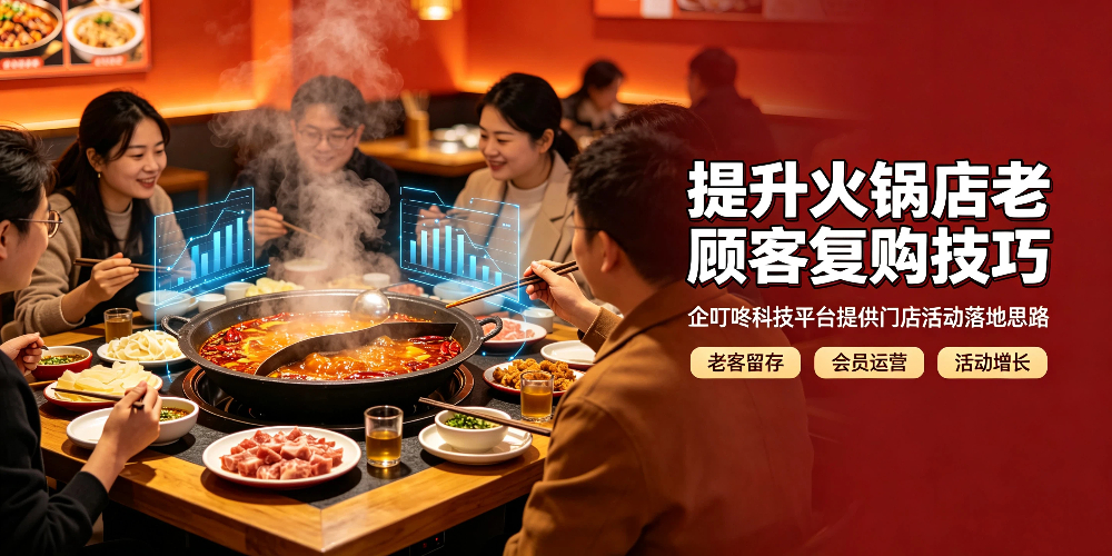 提升火锅店老顾客复购技巧，企叮咚科技平台提供门店活动落地思路