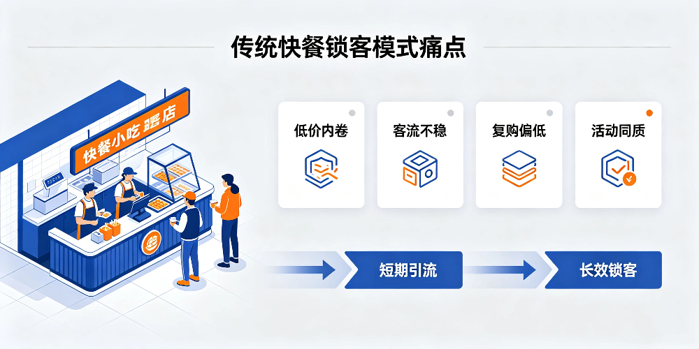 快餐小吃店锁客与引流策略：传统快餐锁客模式痛点-企叮咚科技平台.jpg