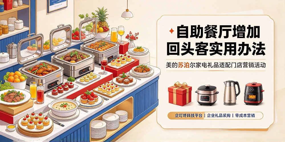 自助餐厅增加回头客实用方法：美的苏泊尔家电礼品适配门店营销活动-企叮咚科技平台.jpg
