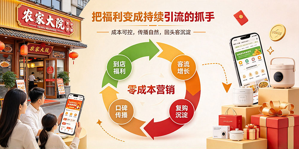 农家大院餐饮店节假日引流思路：把福利变成持续引流的抓手-企叮咚科技平台.jpg
