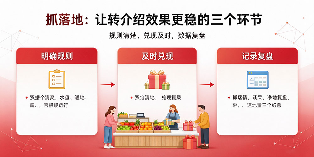 水果店转介绍引流与礼品福利营销方案-抓落地：让转介绍效果更稳的三个环节-企叮咚科技平台.jpg