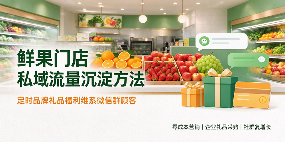 鲜果门店私域流量沉淀方法：定时品牌礼品福利维系微信群顾客-企叮咚科技平台.jpg