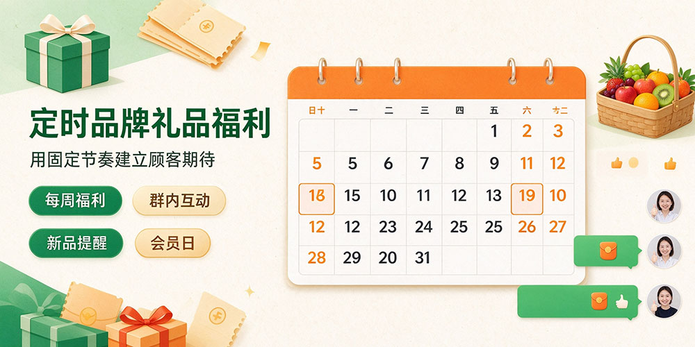 鲜果门店私域流量沉淀方法：定时品牌礼品福利-企叮咚科技平台.jpg